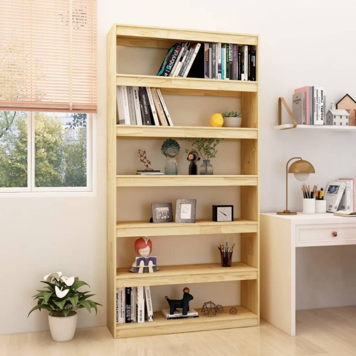 Gossi biblioteca/separator camera, 100x30x200 cm, lemn masiv pin