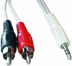 CABLU audio GEMBIRD stereo (3.5 mm jack la 2 x RCA), 2.5m &quot;CCA-458-2.5M&quot; (timbru verde 0.08 lei)