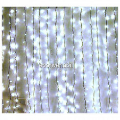 Perdea Luminoasa Craciun 2x2m 320LED Alb Rece Fir Negru CL5812 foto
