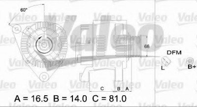 Generator / Alternator VW PASSAT (3B2) (1996 - 2001) VALEO 437174 foto