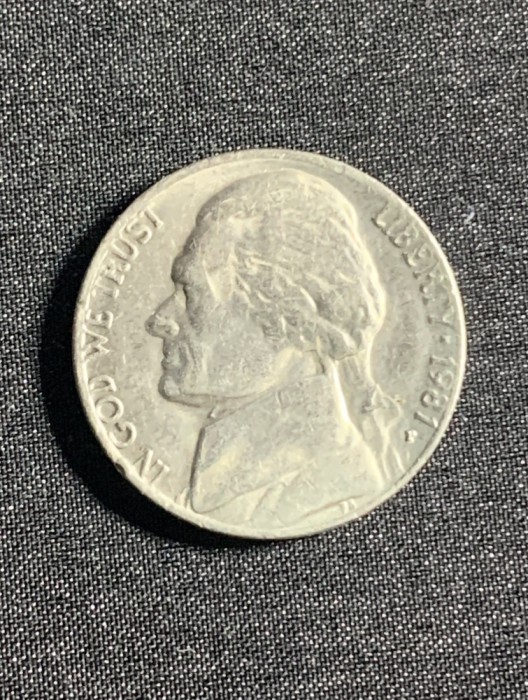 Moneda five cents 1981 USA