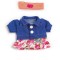 Set Imbracaminte Jacheta Blugi Si Fustita Pentru Papusi 21 Cm