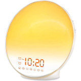 Lampa LED Inteligenta, Radio FM cu Ceas si Alarma 7 culori LED, App control