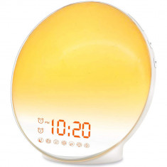 Lampa LED Inteligenta, Radio FM cu Ceas si Alarma 7 culori LED, App control foto