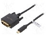 Cablu DVI-D (24+1) mufa, USB C mufa, {{Versiune}}, lungime 1.8m, {{Culoare izola&amp;#355;ie}}, LOGILINK - UA0331