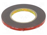 Bandă de fixare 3M acril neagră 9mm x 5,5m x 1,6mm