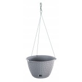 Ghiveci decorativ, rotund,​​​​​​​ gri, 23x14.5 cm, Splofy WS