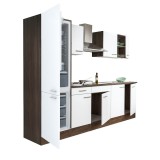 Mobilier Bucătărie Leziter Yorki 270 cm, Stejar Yorki, Dulap Frigider Jos, Fără Blat