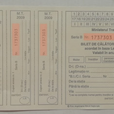 M3 C18 - 2009 - Document de transport gratuit pentru militari - clasa II