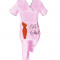 Costum Medical Pe Stil, Roz deschis cu Elastan cu Garnitură stil Japonez, Model Sanda - 2XL, L