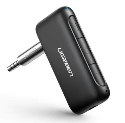 ADAPTOR Bluetooth Jack 3.5 Ugreen, &amp;quot;CM276&amp;quot; acumulator inclus, microfon inclus, convertor audio wireless, versiune bluetooth 5.0, negru &amp;quot;70303&amp;quot; (timbru foto
