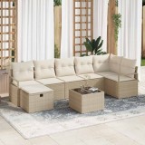 VidaXL Set de canapele pentru grădină cu pernă 8 pcs bej și crem