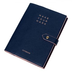 Carnet Notițe A5, Make Your Mark, 80 File, Liniat, Copertă PU, &Icirc;nchidere Cu Buton, Roz-Auriu