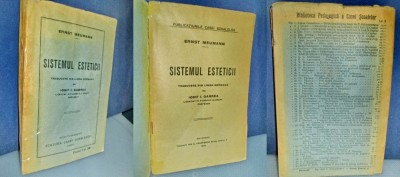 2236-I-Carte veche. E.Meumman-Sistemul Esteticii-1926. foto