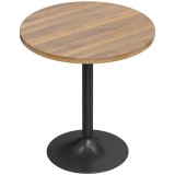 HOMCOM Masă de bar rotundă 60 cm, masă &icirc;naltă de bucătărie cu piciorușe antiderapante, pentru bucătărie, living, nuc | Aosom Romania