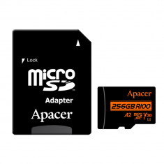 Card microSDXC 256 GB, UHS-I U3, V30, A2, Apacer R100, cu adaptor SD