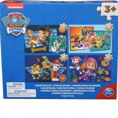 Puzzle 4in1 din Lemn Patrula Catelusilor