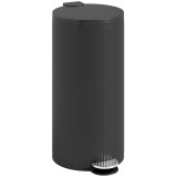 HOMCOM Coș de gunoi 30 L cu pedală și capac cu &icirc;nchidere silențioasă, coș interior metalic, negru, 36 x 30 x 60,5 cm | Aosom Romania