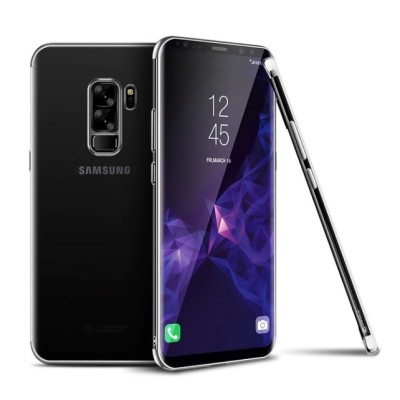 Husa Samsung Galaxy S9 Transparent cu Margini Argintii foto