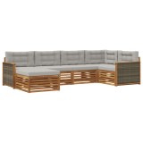 vidaXL Set de canapele de exterior 6 pcs Natural și gri deschis 3383559