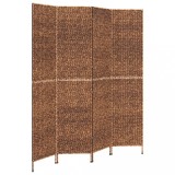 Cumpara ieftin Paravan de camera cu 4 panouri maro, 163x180 cm, zambila de apa