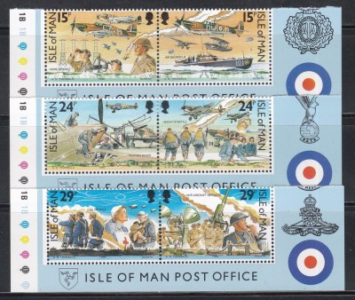 Isle of Man 1990 - A 50-a aniversare a Bătăliei Angliei, Serie cu Tabsuri, MNH foto