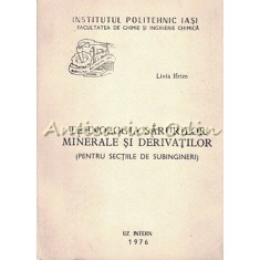 Tehnologia Sarurilor Minerale Si Derivatilor - Livia Ifrim