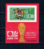 Bulgaria 1974 - Campionatul Mondial de Fotbal, colita nedantelata neuzata, cal.II