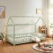 Pat casuta copii cu grilaj protectie Hesel 200x90cm lemn verde menta [en.casa] HausGarden Leisure