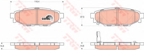 Set placute frana,frana disc SUBARU LEGACY IV Combi (BL, BP, B13) (2003 - 2016) TRW GDB3373