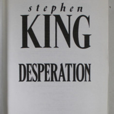 DESPERATION by STEPHEN KING , 1996, COPERTA CU URME DE INDOIRE
