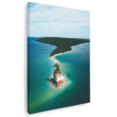 Tablou insula in mijlocul oceanului Tablou canvas pe panza CU RAMA 50x70 cm foto