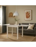 Masa living extensibila HM Gracjan, PAL Laminat, cant ABS, 80-160x80x76 cm, 6 persoane, alb