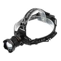 Lanterna de cap LED XHP160 Ultra-Bright , DEPOX&reg;, zoom, intensitate interschimbabila, aluminiu, negru
