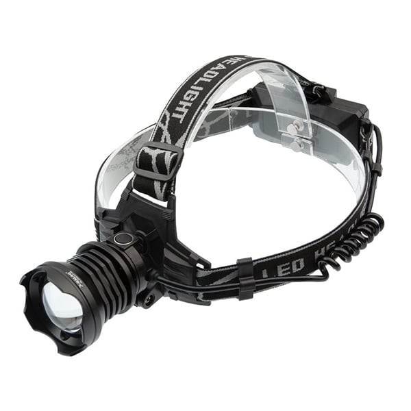 Lanterna de cap LED XHP160 Ultra-Bright , DEPOX&reg;, zoom, intensitate interschimbabila, aluminiu, negru