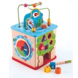 Jucarie din lemn Hape &ndash; Centru de activitati cub multifunctional