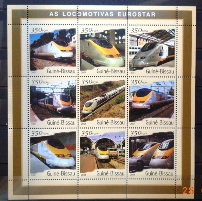 GUINEA-BISSAU 2001 - LOCOMOTIVE EUROSTAR. BLOC MNH, DG10