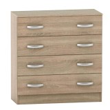 Cumpara ieftin Comoda cu 4 sertare din mdf stejar sonoma Betty 90x39x93 cm