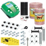 Pachet gard electric complet 1500&nbsp;m, 4,5&nbsp;Joule, cu sistem solar, pentru animale domestice, AgroElectro