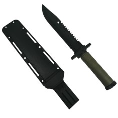 Cutit de vanatoare DEPOX&reg;, Jungle Helper, negru, 34.5 cm, teaca inclusa