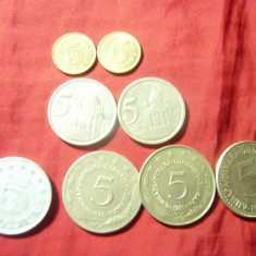 42 Monede diferite Yugoslavia 1955- 2003 , Al , bronz ,Ni ,cal. Buna si F.Buna