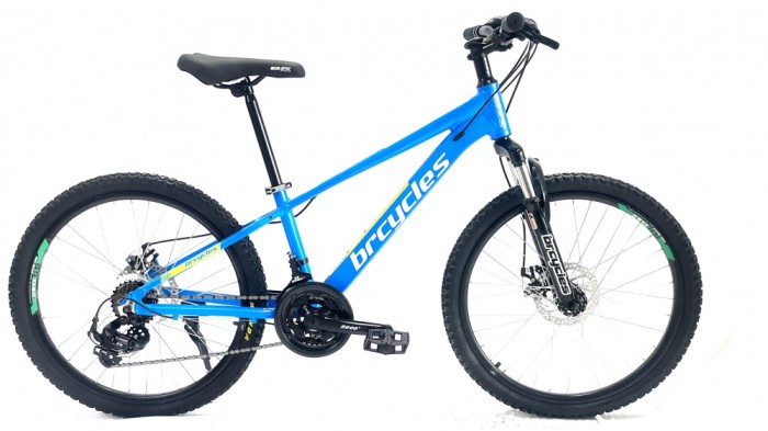 Bicicleta MTB 24&Prime; BR Tornado, cadru Aluminiu, 21 viteze, cu Shimano, Albastru