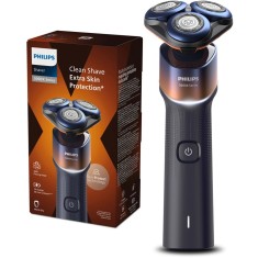 Aparat de ras PHILIPS Seria 5000 X5012/00, barbierit umed/uscat, tehnologie SkinProtect, capete flexibile 360, 50 de min, lame ComfortCut, Crom/Portoc