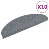 Covorase autoadezive pentru scari, 10 buc., 65x21x4 cm, gri deschis, semirotunde, mari
