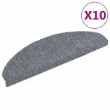 Cumpara ieftin Covorase autoadezive pentru scari, 10 buc., 65x21x4 cm, gri deschis, semirotunde, mari