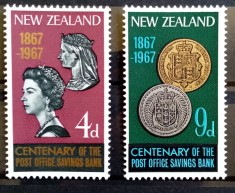 BC542, Noua Zeelanda 1967, serie regina Elisabeta a II-a, Victoria, monede