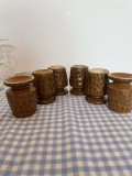 Set pahare pălincă din ceramică, vintage