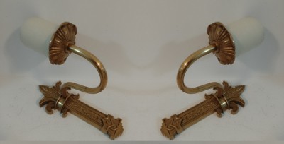 Elegant set de aplice electrice in stil francez din bronz masiv foto