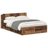 vidaXL Cadru de pat cu depozitare cu headboard Lemn vechi 150 x 200 cm 3433395