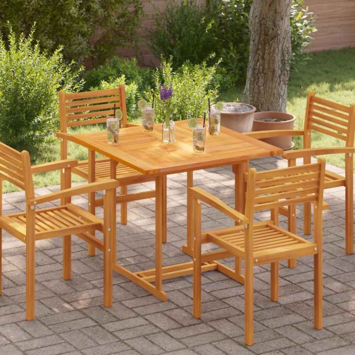 vidaXL Blat de masă pătrată, 90 x 90 x 2,5 cm, lemn masiv de tec